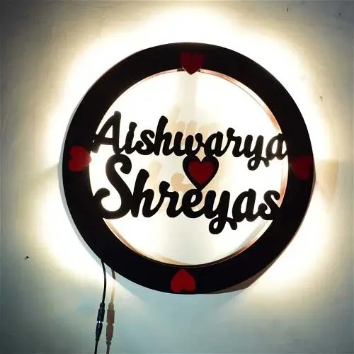 Round Shape - Custom Couple Name 11" Inch - Regular Price