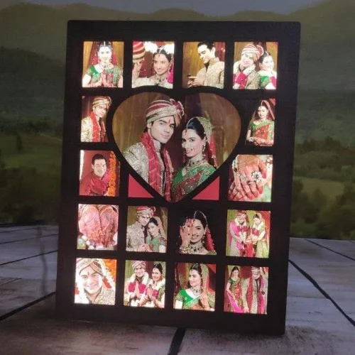 Heart & Squares - LED Collage Frame - 8x12" Inch - Regular Price