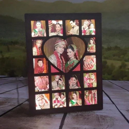Heart & Squares - LED Collage Frame - 8x12" Inch - Regular Price