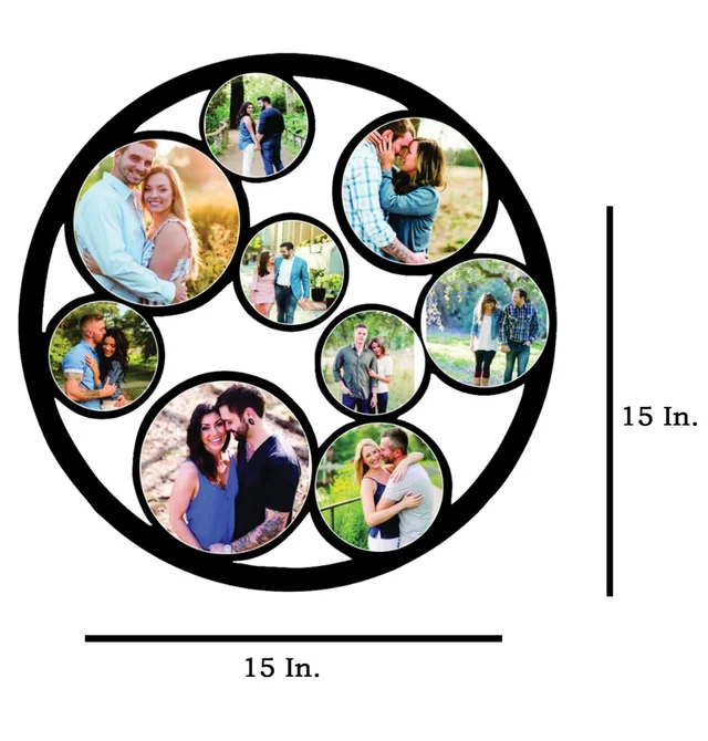 9 Pics Round - MDF Wall Collage Frame - SKU305