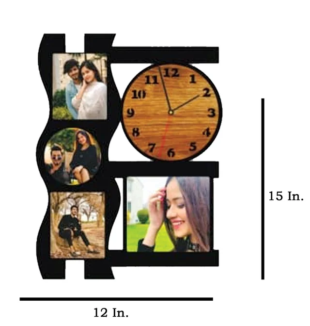 4 Pics With Clock - MDF Wall Collage Frame - SKU421 - Regular Price