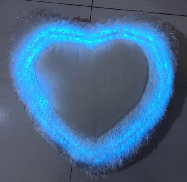 Red LED Fur Pillow - Heart Shape - Regular Price