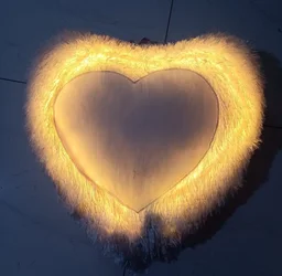 Red LED Fur Pillow - Heart Shape - Regular Price