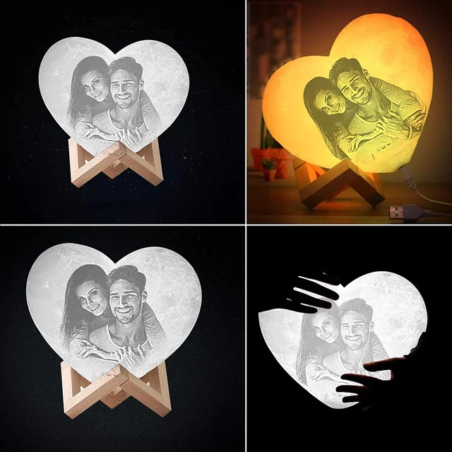 6cms Single Light Heart Shape Moon Lamp - Regular Price