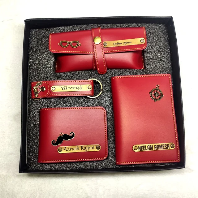 Gents 4 pc Wallet Combo - Red - Regular Price