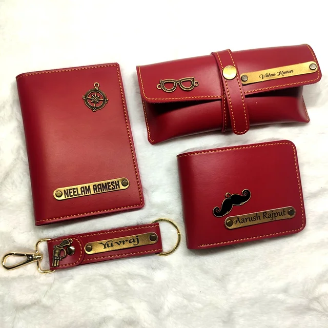Gents 4 pc Wallet Combo - Red - Regular Price