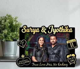 Couple Memory Cutout Frame - Black & Gold - A3 size - Regular Price