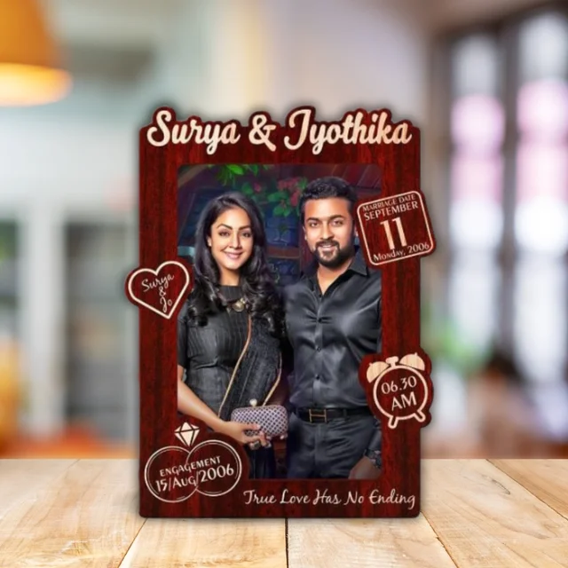 Couple Memory Cutout Frame - Brown - A4 size - Regular Price