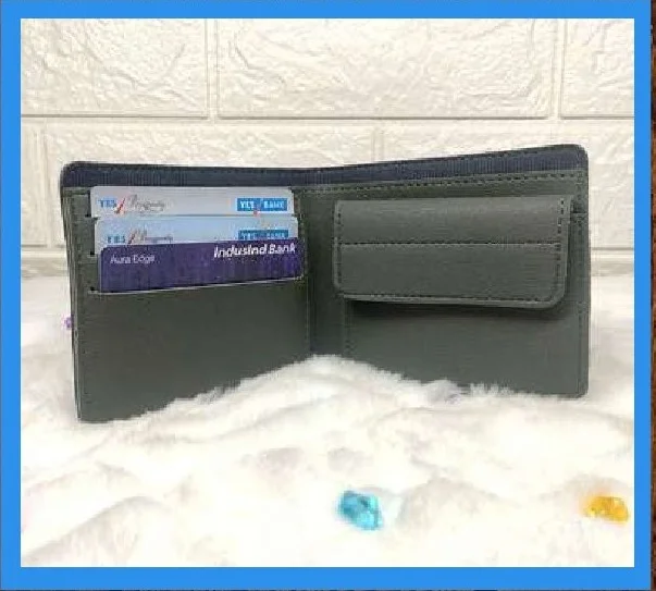 Imported Leather Coin Pouch Wallet - Olive Green - Regular Price
