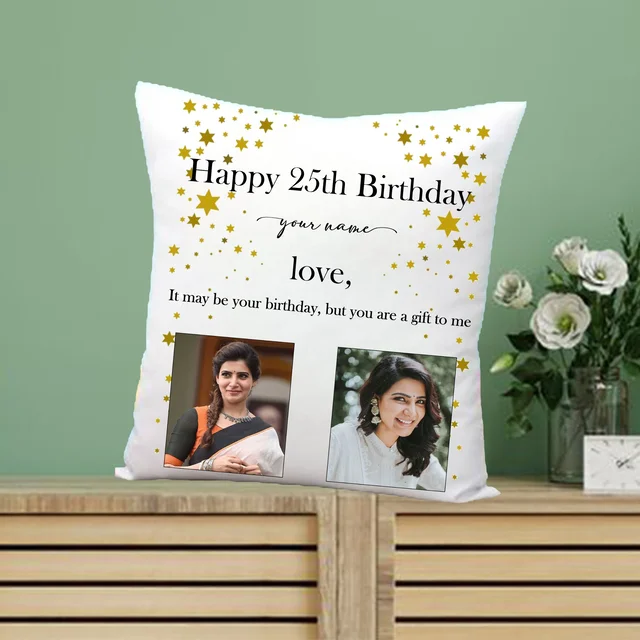 Birthday Pillow BP02 - 15x15" Inch White Satin Pillow - Regular Price