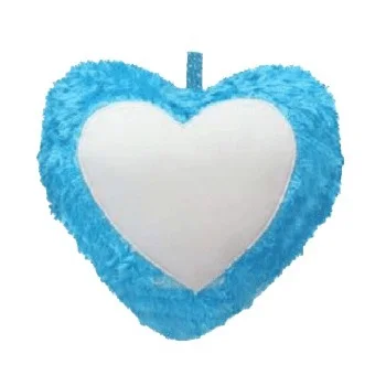 Fur Pillows - Heart Shape - Blue - Regular Price