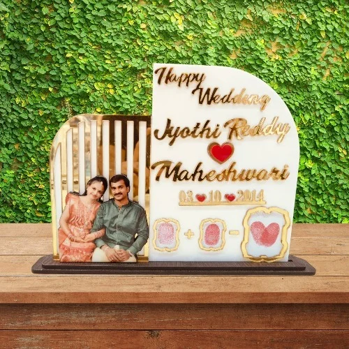 Cutout Acrylic Wedding Vows Frame - Couple Thumb Impression Frame - A4 size - Regular Price