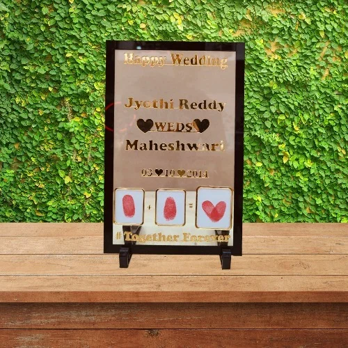 Acrylic Wedding Vows Frame - Couple Thumb Impression Frame - A3 size - Regular Price