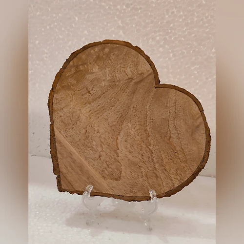 8x8" Inch - Natural Wood - Heart Shape - Regular Price