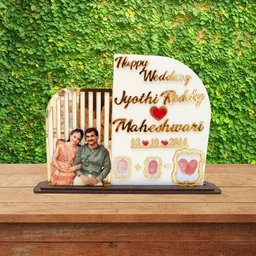 Cutout Acrylic Wedding Vows Frame - Couple Thumb Impression Frame - A4 size - Regular Price