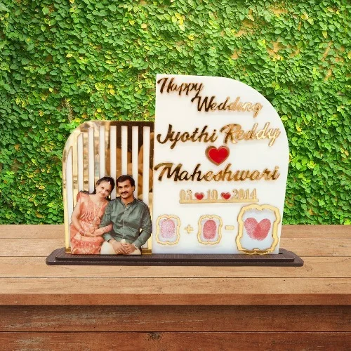 Cutout Acrylic Wedding Vows Frame - Couple Thumb Impression Frame - A4 size - Regular Price