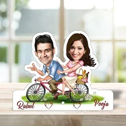 ACC03 - Couple on Bicycle - Caricature Cartoon Frame - Regular Price