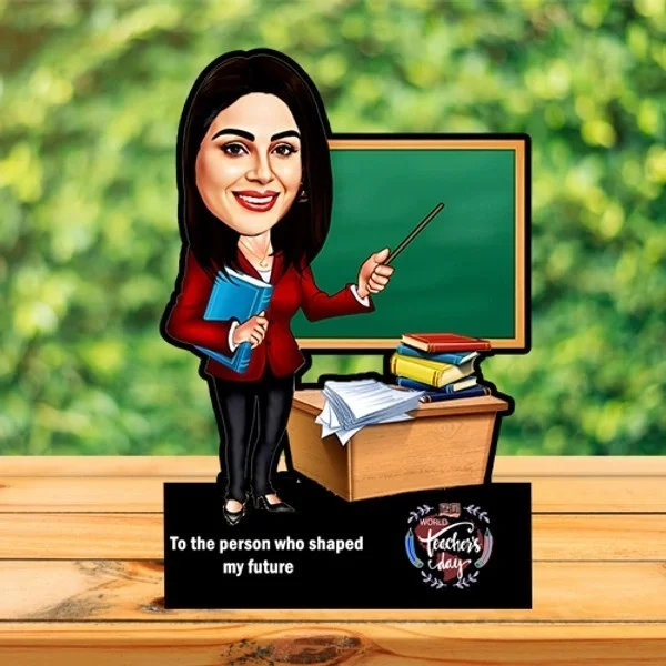 ACC38 - Lady Teacher- Caricature Cartoon Cutout Frame - Regular Price
