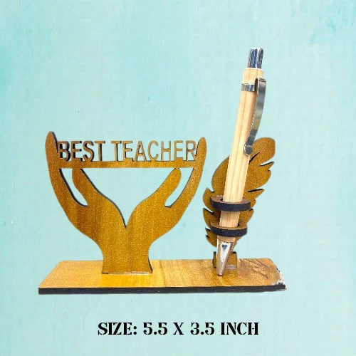 Best Teacher with Hands Lifting - Pen Stand - Regular Price