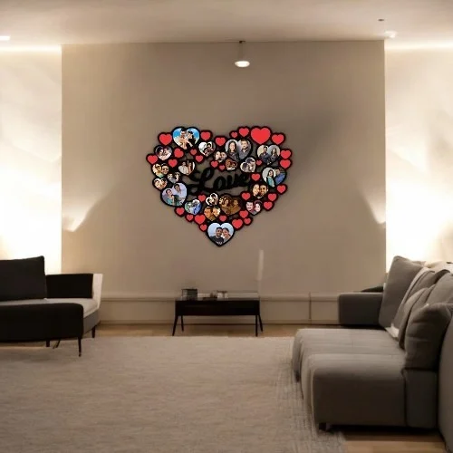 Multi Hearts Heart Shape MDF Wall Collage Frame - Regular Price