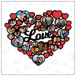 Multi Hearts Heart Shape MDF Wall Collage Frame - Regular Price