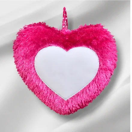 Mini Fur Pillow - Purple - Heart Shape