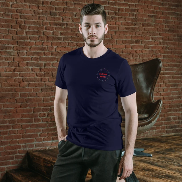 Navy Blue Color T-shirt - Polyester - Half Sleeves - Must Label