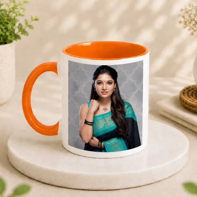 Inner & Handle Orange Color Coffee Mug - Member Price