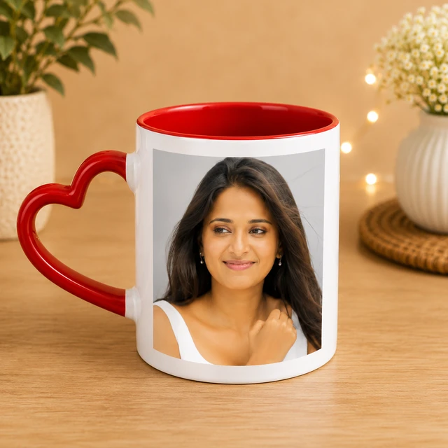 Inner & Heart Handle Red Color Coffee Mug - Member Price