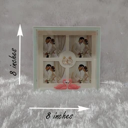 Premium LED Frame with Flowers - Square White - Regular Price