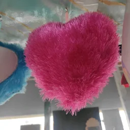Mini Fur Pillow - White - Heart Shape - Regular Price