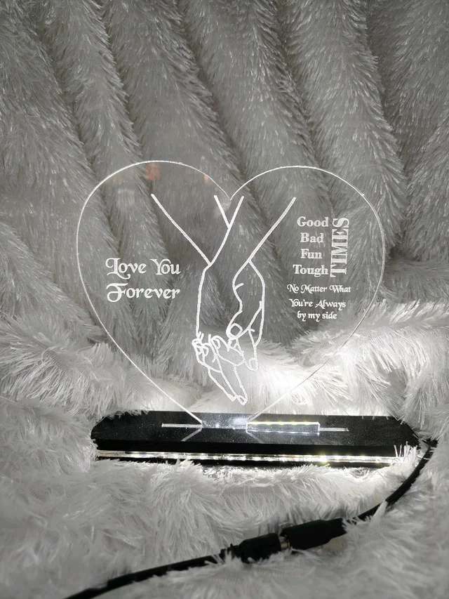 Love You Forever - Holding Heart - Acrylic Table Frame - Regular Price