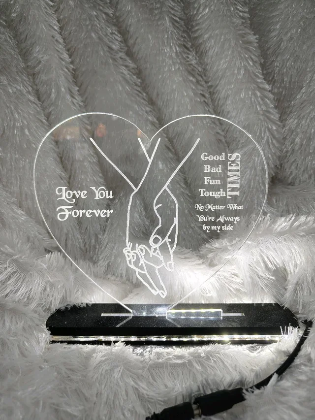 Love You Forever - Holding Heart - Acrylic Table Frame - Regular Price