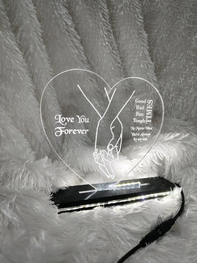 Love You Forever - Holding Heart - Acrylic Table Frame - Regular Price