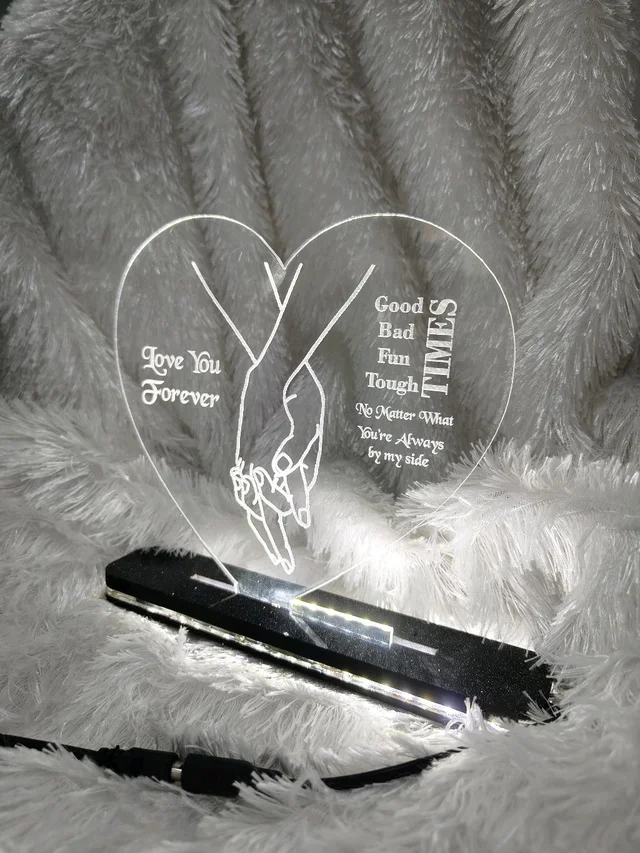 Love You Forever - Holding Heart - Acrylic Table Frame - Regular Price