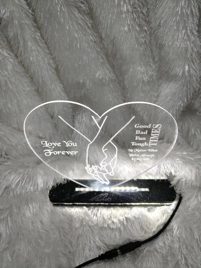 Love You Forever - Holding Heart - Acrylic Table Frame - Regular Price