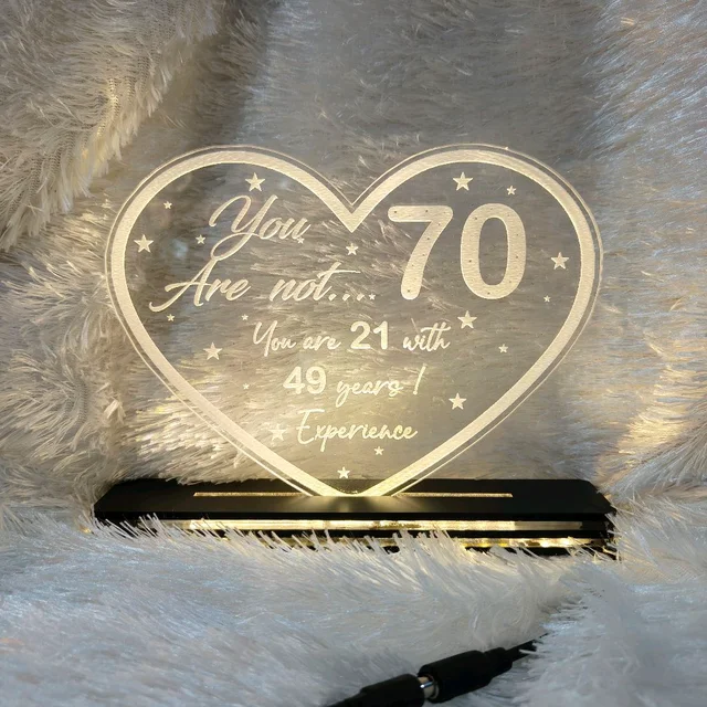 70 Beautiful years Birthday - Acrylic Table Frame