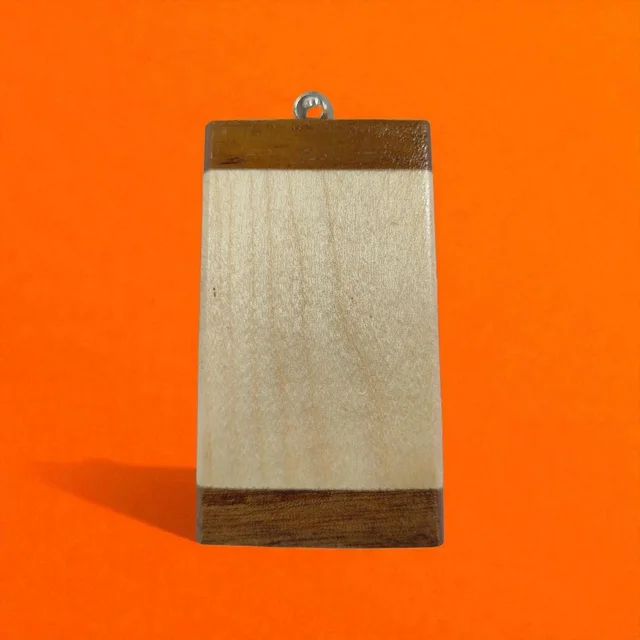 Wooden Engraved Keychain - Rectangle Shape with Dark Brown Edges - Regular Price