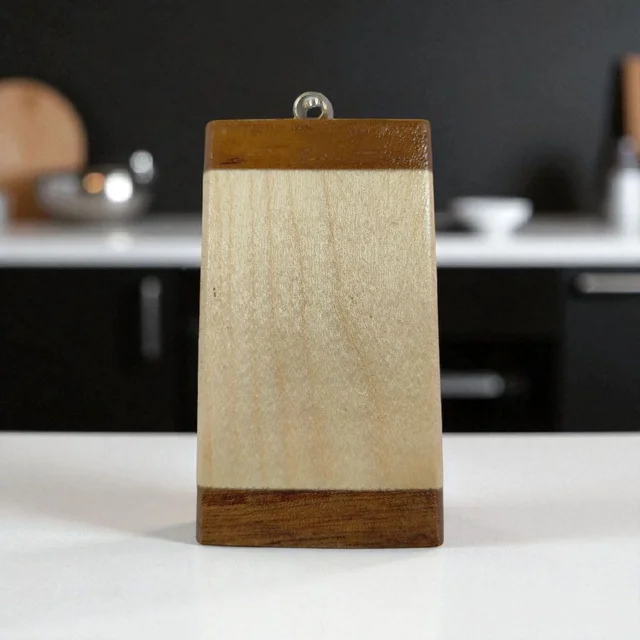 Wooden Engraved Keychain - Rectangle Shape with Dark Brown Edges - Regular Price