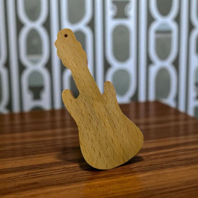 Wooden Engraved Keychain - Guitar Shape - Regular Price