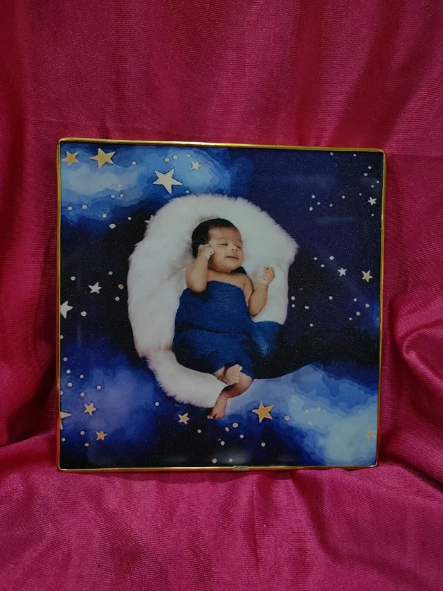 10x10" Inch Square - Golden Beeding Photo Frame - Sparkle Laminated