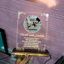 3D Illusion Acrylic frame For Wedding Gift to Wedding couple With Names And Wedding Date Customisation