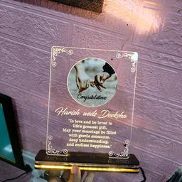 3D Illusion Acrylic frame For Wedding Gift to Wedding couple With Names And Wedding Date Customisation