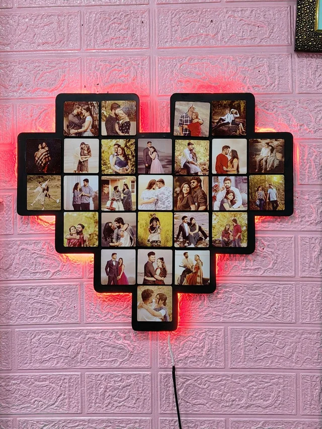 Heart LED Wall Collage with 27 Photos - Regular Price