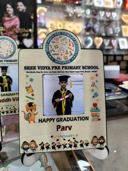Personalized Pre-School Graduation MDF Photo Frame – Sree Vidya Pre-Primary School Theme - 100 Qty
