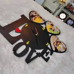 Love - Personalised MDF Wall Collage Frame With Clock