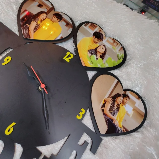 Love - Personalised MDF Wall Collage Frame With Clock