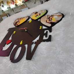 Love - Personalised MDF Wall Collage Frame With Clock