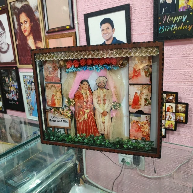 12x15 Inch Personalized Miniature LED Box Photo Frame | Wedding, Anniversary & Couple Gift