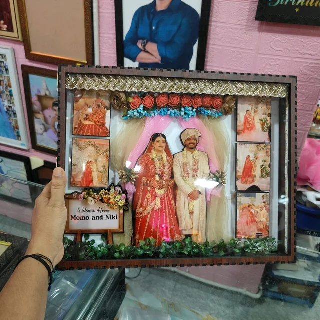 12x15 Inch Personalized Miniature LED Box Photo Frame | Wedding, Anniversary & Couple Gift